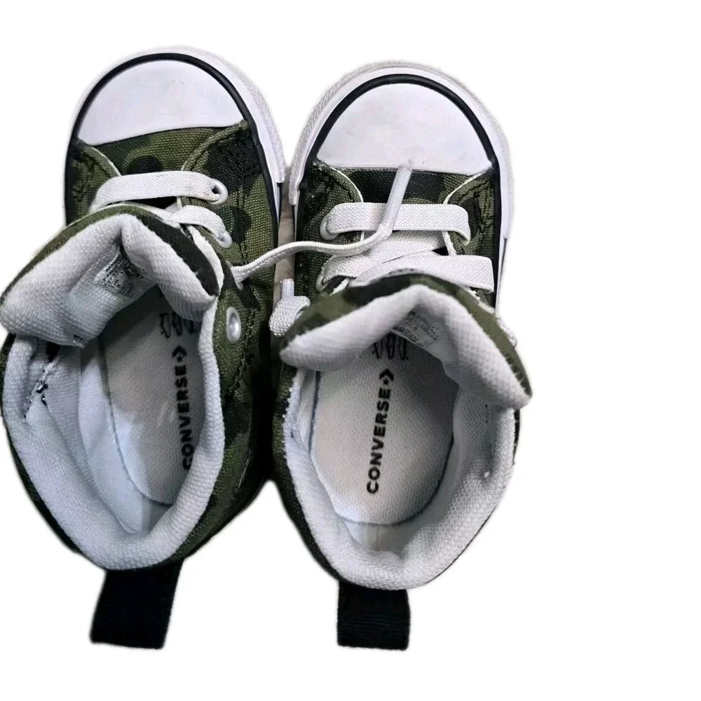 Converse All Star Kids CTAS Street SNEAKERS Green Camouflage Lace up 5